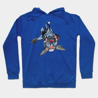 Cartoon Style Blackmoor Goldfish With Gaping Mouth Hoodie